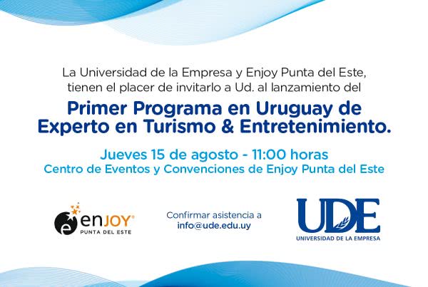 Primer Programa de Experto en Turismo y Entretenimiento 18 UDE ExpertoTurismo invitacion digital