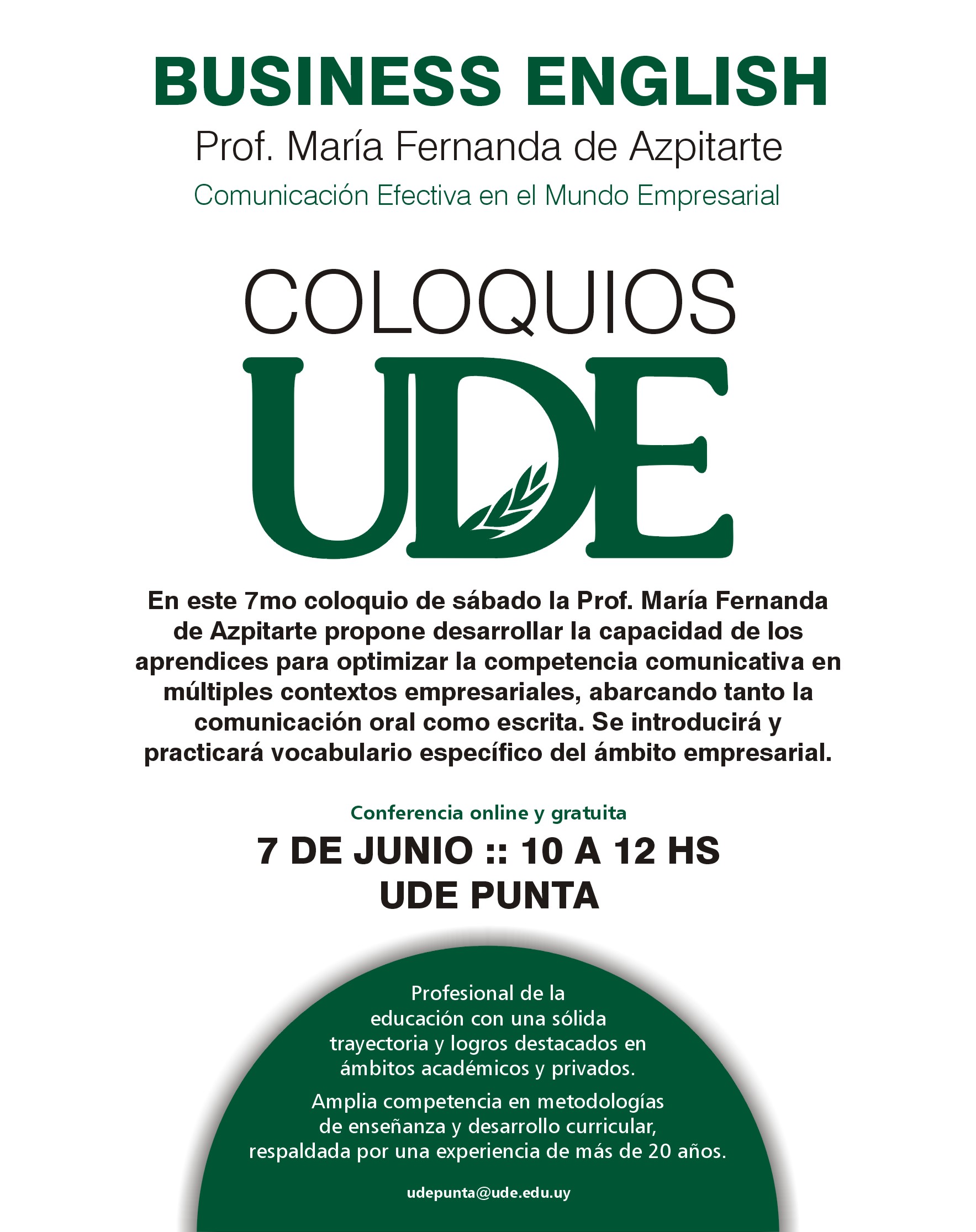 Éxito coloquios de alto impacto en UDE Punta 1 Coloquios Punta del Este