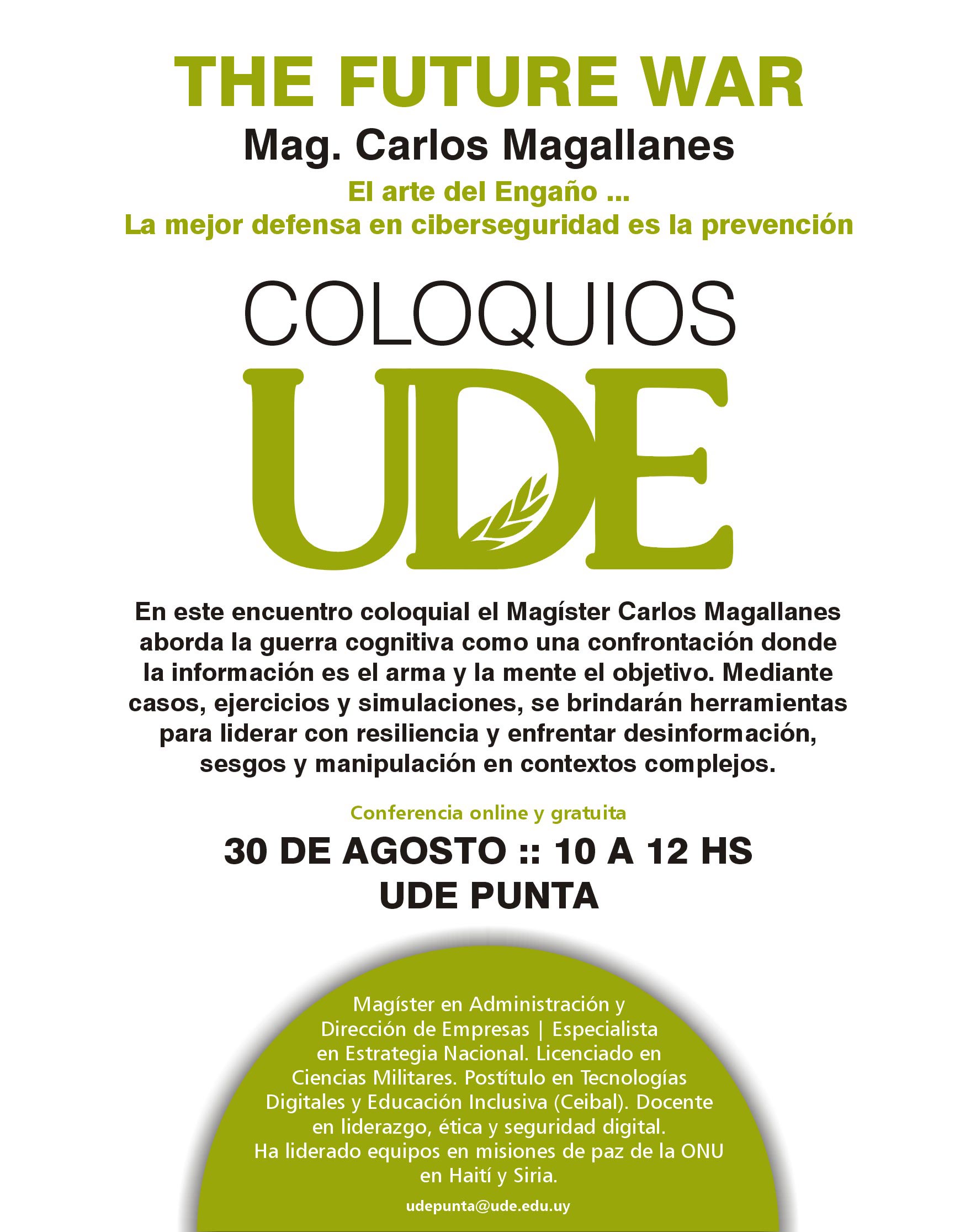 Coloquios de Alto Impacto en Punta del Este en Agosto 4 coloquio future war