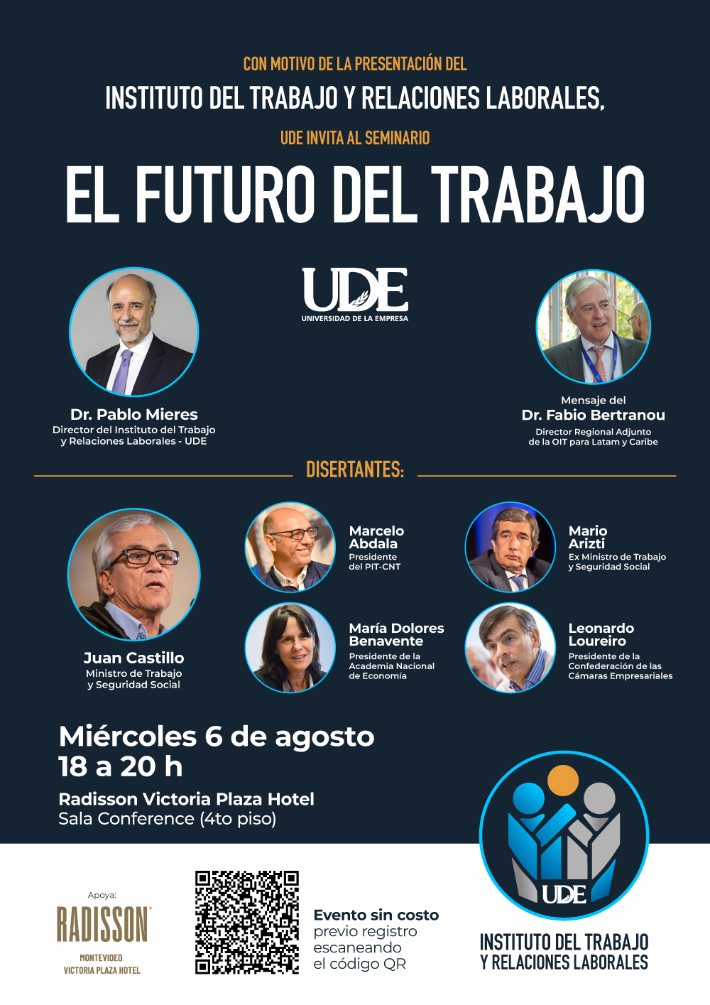 Lanzamiento del Instituto de Trabajo y Relaciones Laborales 1 Seminario UDE en el Radisson