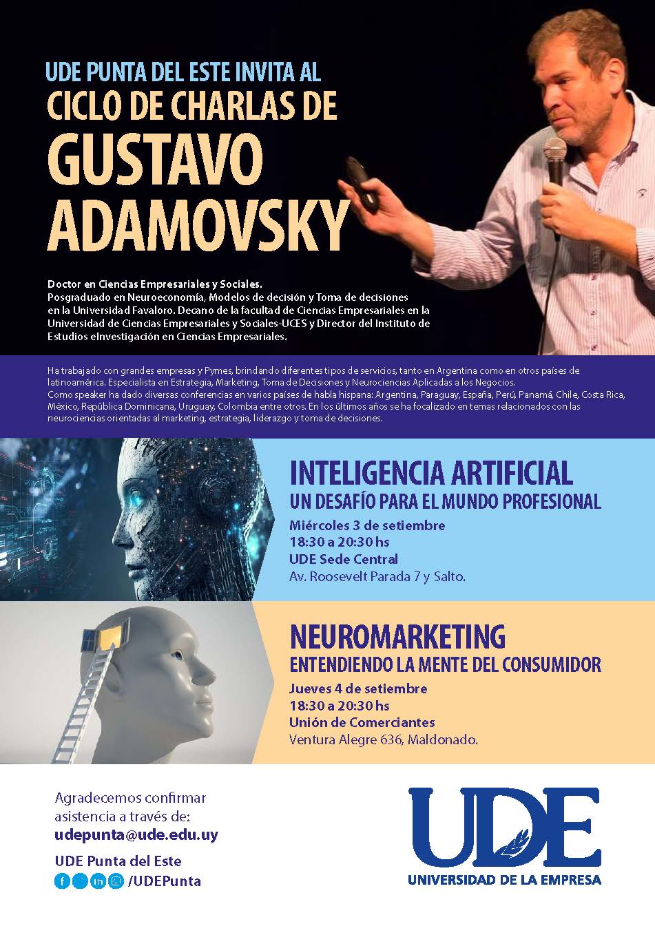 UDE Punta del Este presenta ciclo de charlas gratuitas con Gustavo Adamovsky 1 Charlas Gustavo Adamovsky
