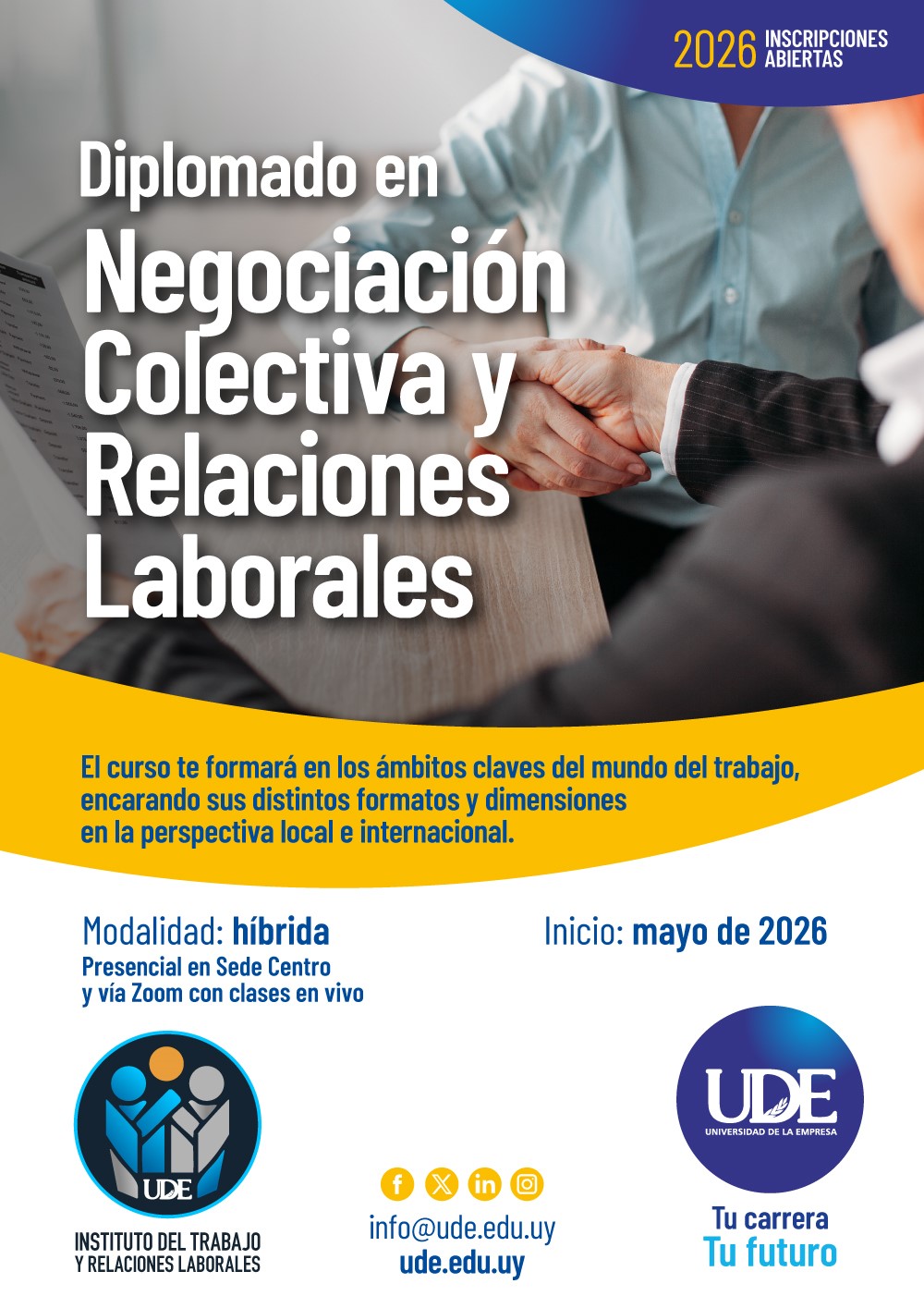 Nuevo Diplomado en Negociación Colectiva y Relaciones Laborales en la UDE Curso Negociación Colectiva y Relaciones Laborales